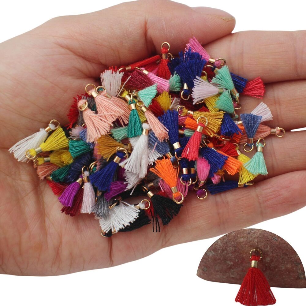4747 200pcs Mini Tiny Tassels for Earring with Gold Jump Ring 13mm1/2''
